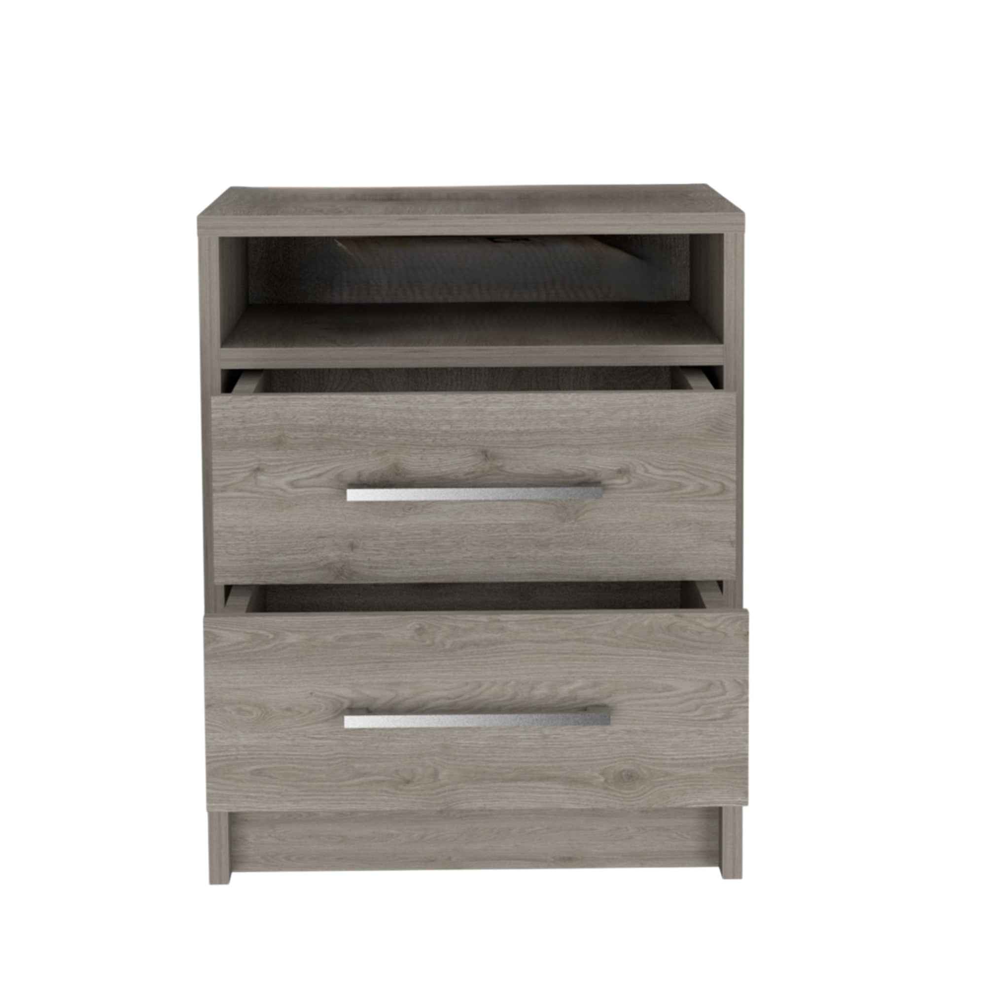 20" Wood Two Drawer Nightstand