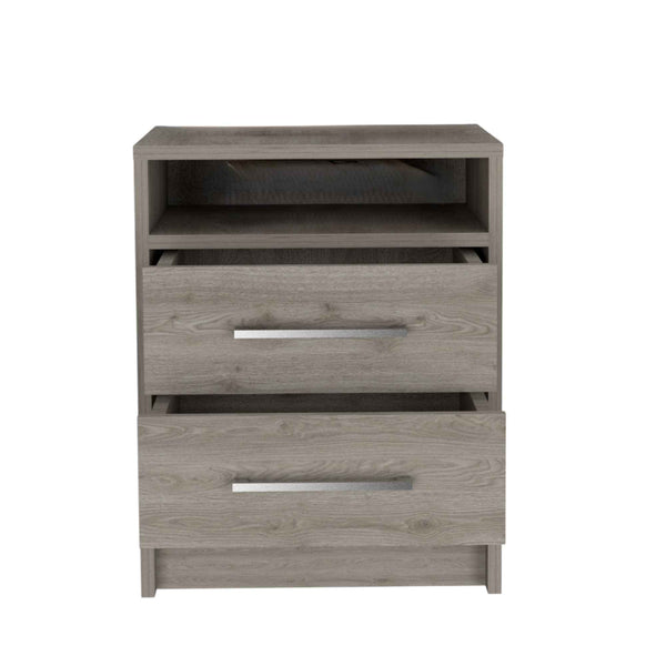 20" Wood Two Drawer Nightstand Default Title