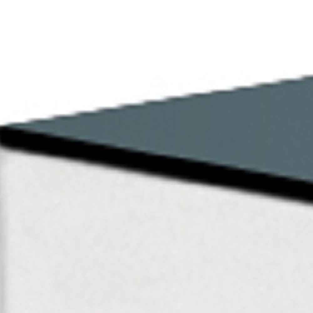 20" Black And White Mirrored Glass Square Cross Legs End Table