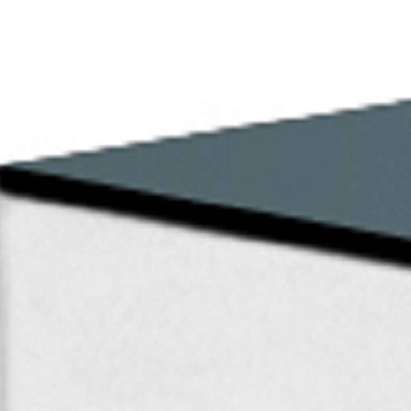 20" Black And White Mirrored Glass Square Cross Legs End Table