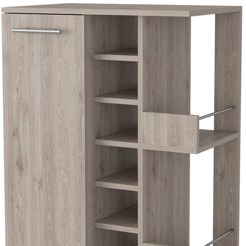 Light Gray Rolling Bar Cart With Wine Storage - Kitchen & Dining
