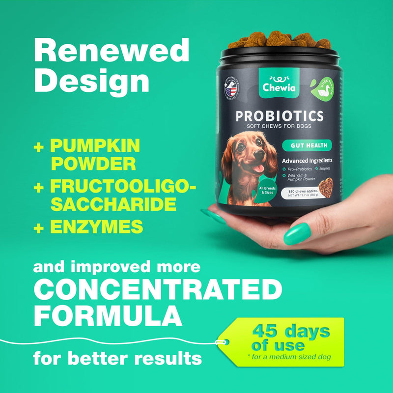 Probiotics for Dogs Gut Health Digestion Immunity Yeast Balance Itchy Skin Allergies Support   Dog Probiotic Chews with…
