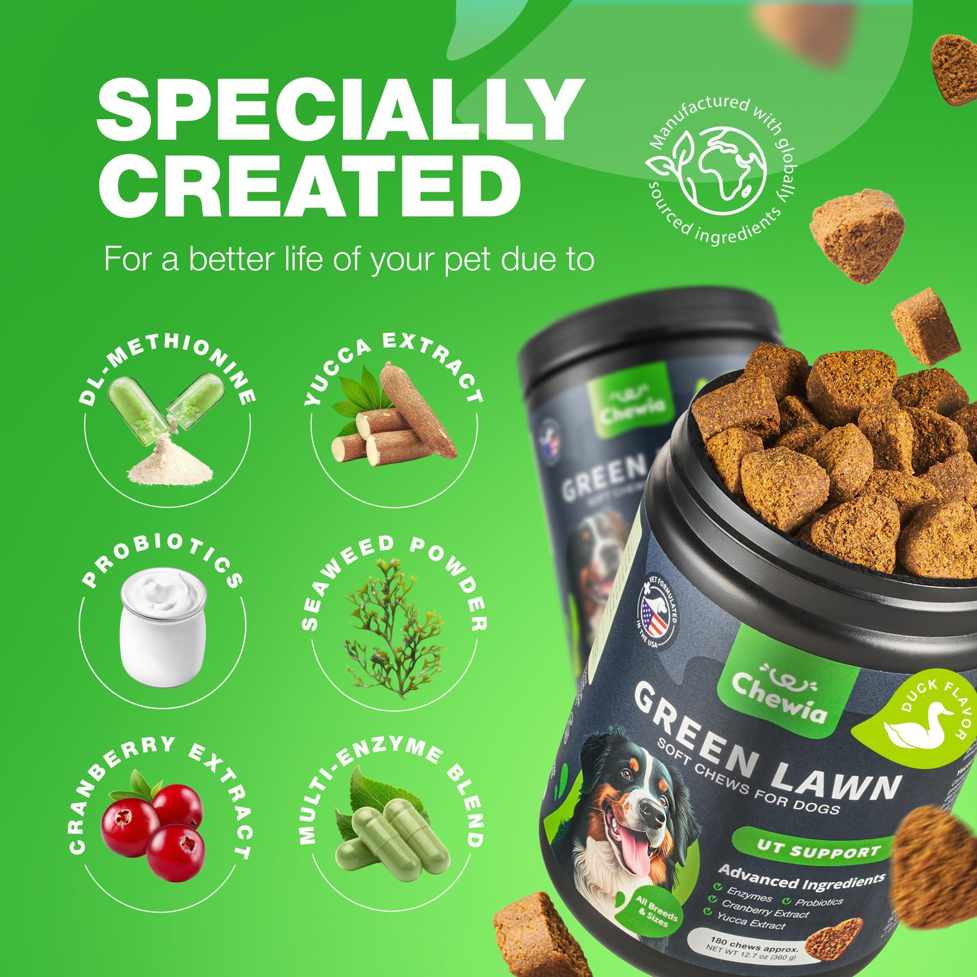 Grass Burn Spot Chews for Dogs Dog Urine Neutralizer for Lawn Grass Savers for Dog Urine Dog Pee Lawn Spot Saver Caused by Dog Urine Grass Treatment Rocks Probiotics Enzymes & Multivitamins