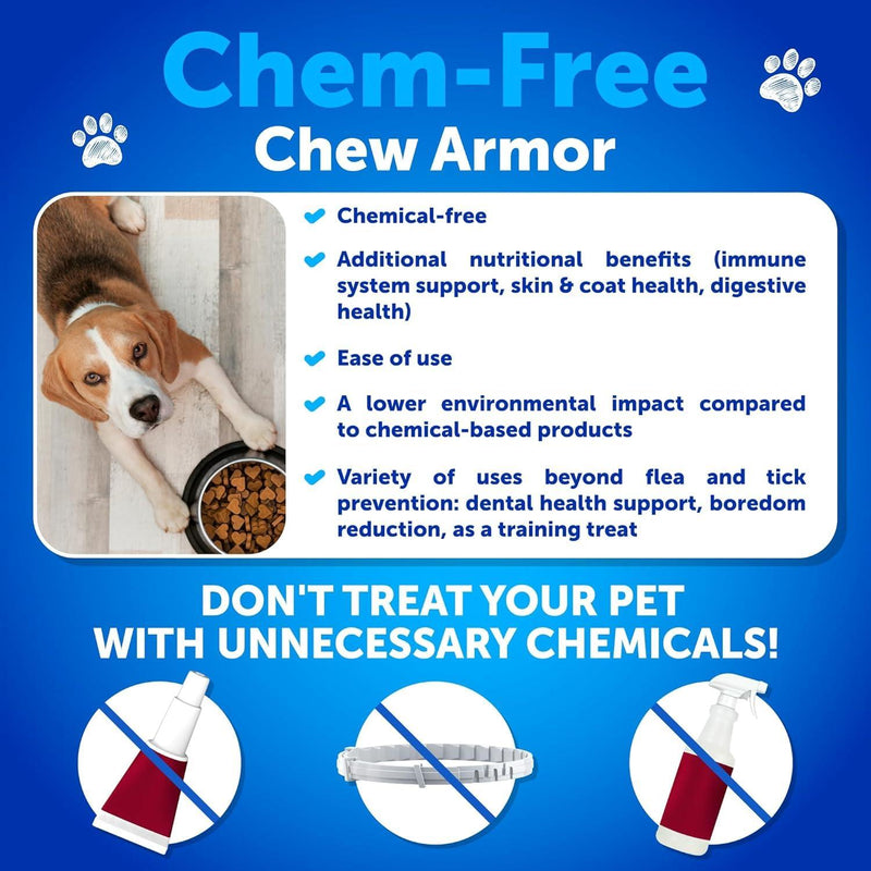 Flea and Tick Prevention for Dogs Chewables   Natural Flea Treatment   Supplement for Small & Large Dogs with Vitamins…
