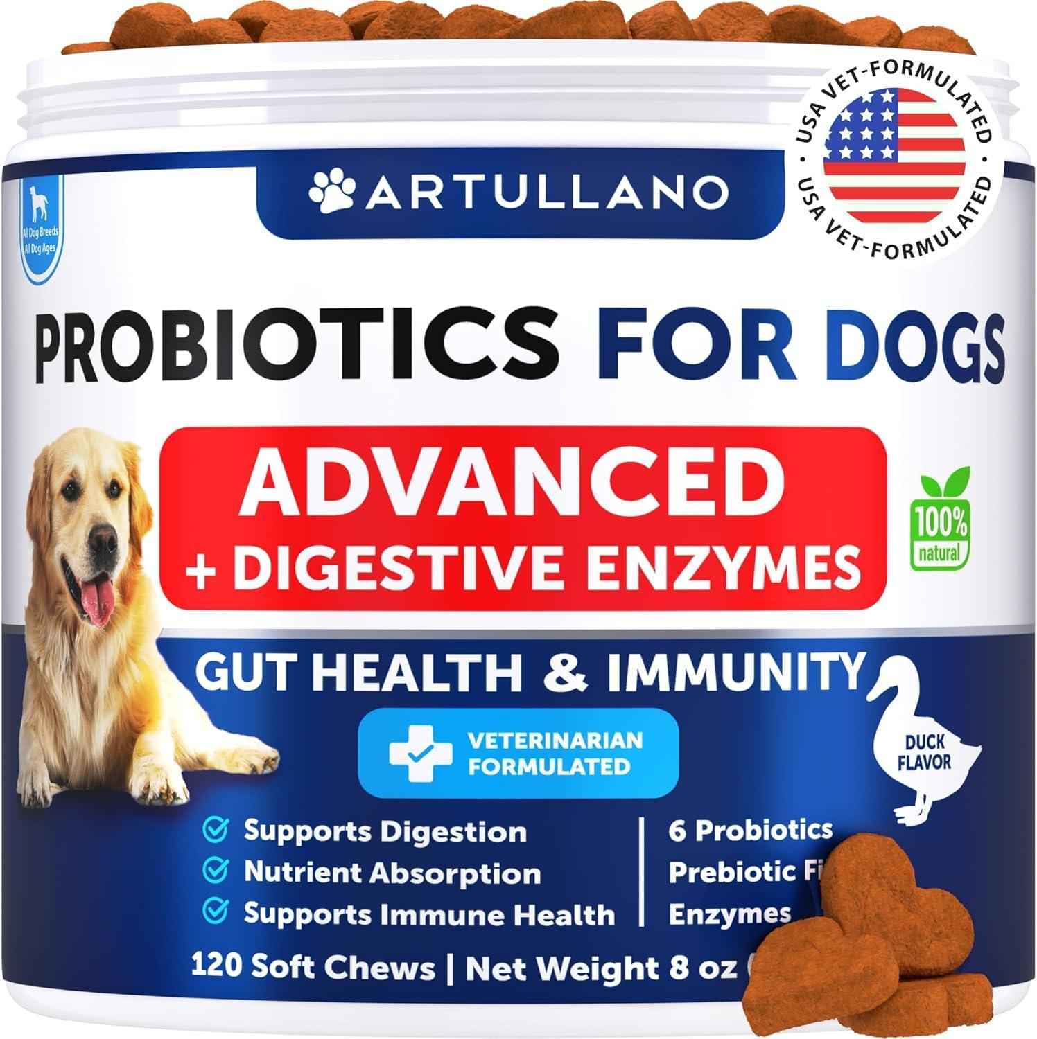 Probiotics for Dogs   Support Gut Health Itchy Skin Allergies Immunity Yeast Balance   Dog Probiotics and Digestive Enzymes with Prebiotics   Reduce Diarrhea Gas   120 Probiotic Chews for Dogs