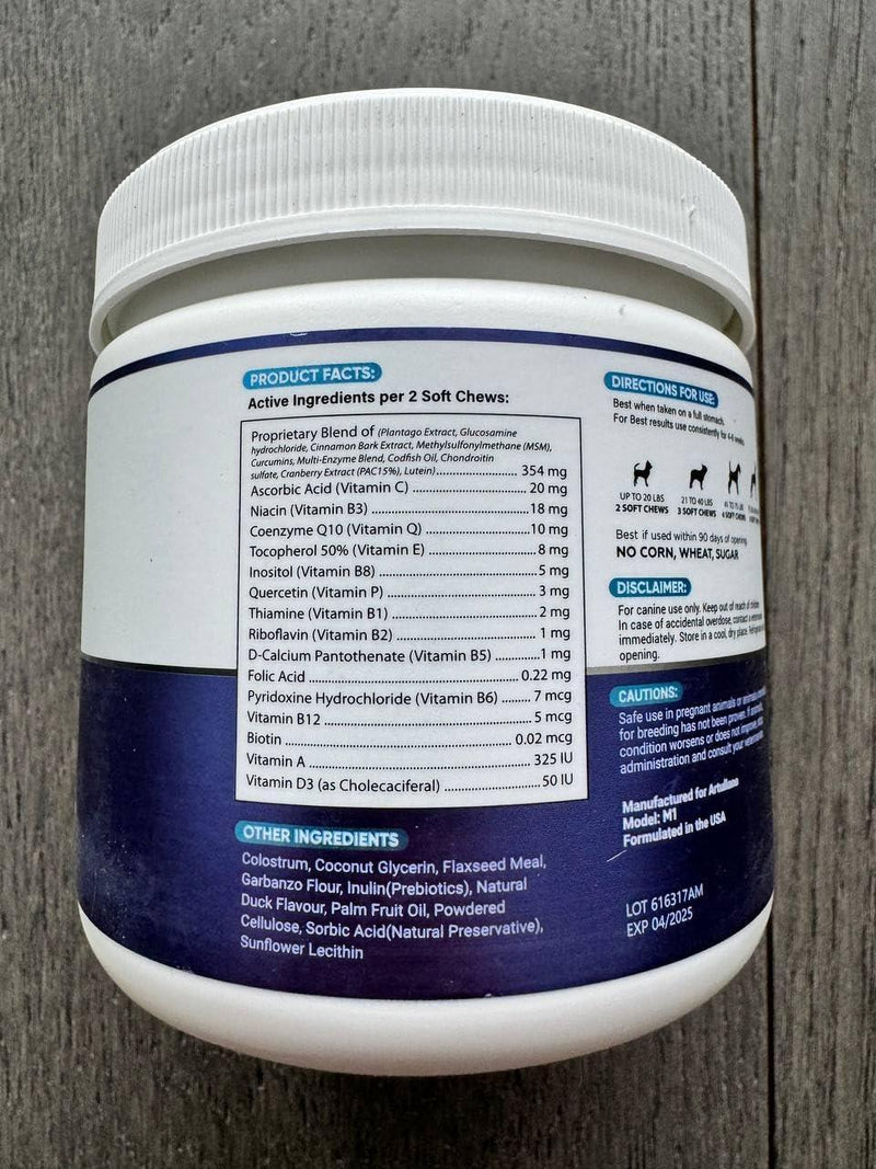Dog Multivitamin Chewable with Glucosamine 20 in 1   Dog Vitamins and Supplements   Senior & Puppy Multivitamin for Dogs…