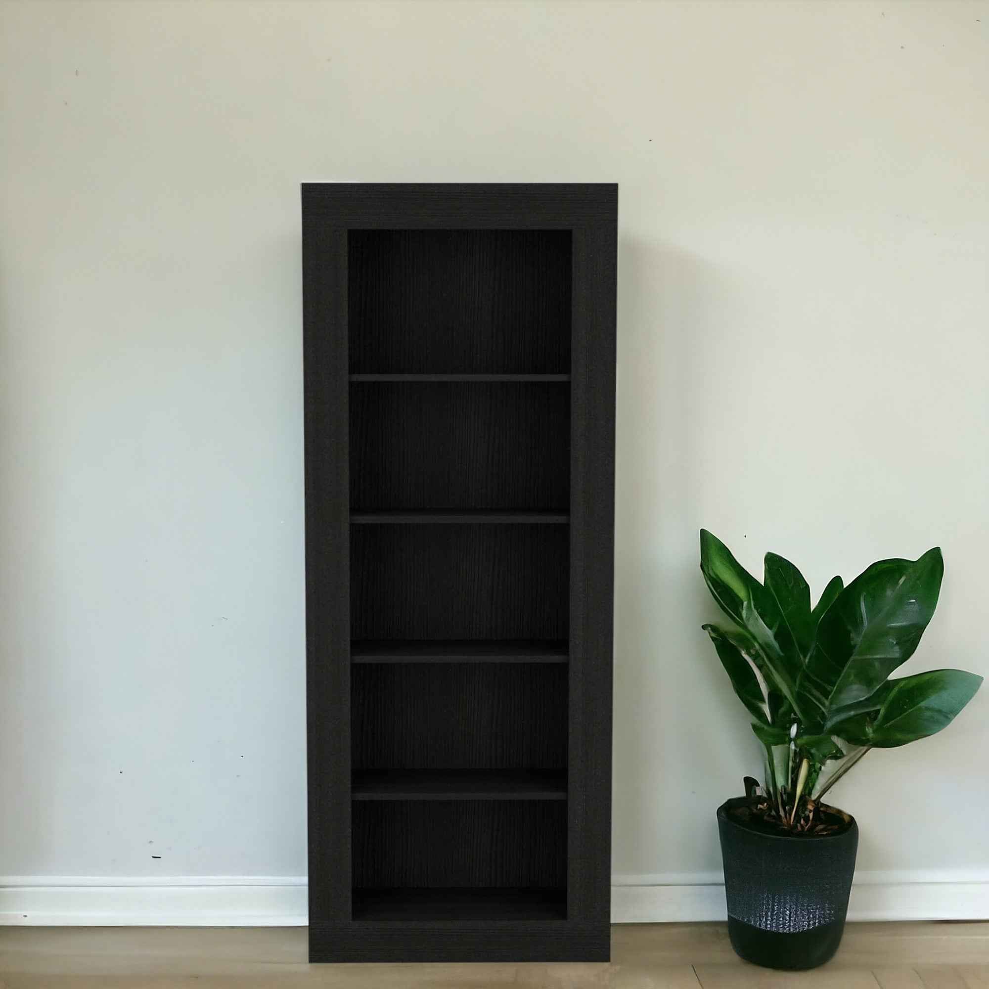 Black Five Tier Bookcase