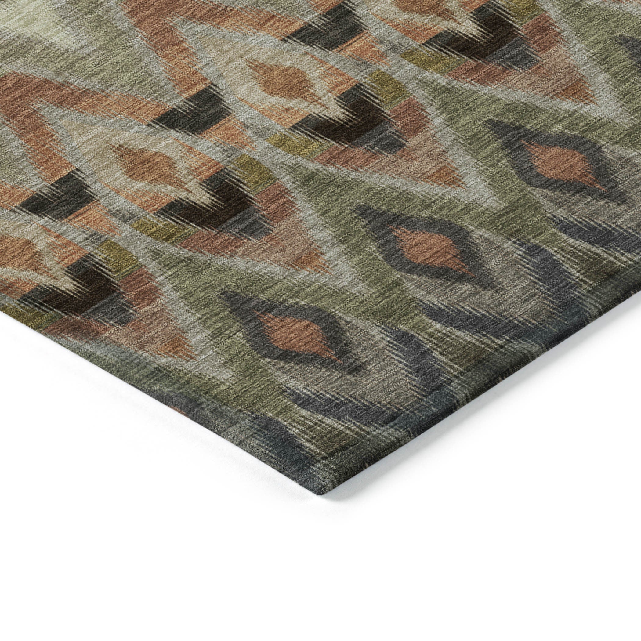 8' X 10' Taupe Olive Green And Beige Southwestern Washable Indoor Outdoor Area Rug - Outdoor
