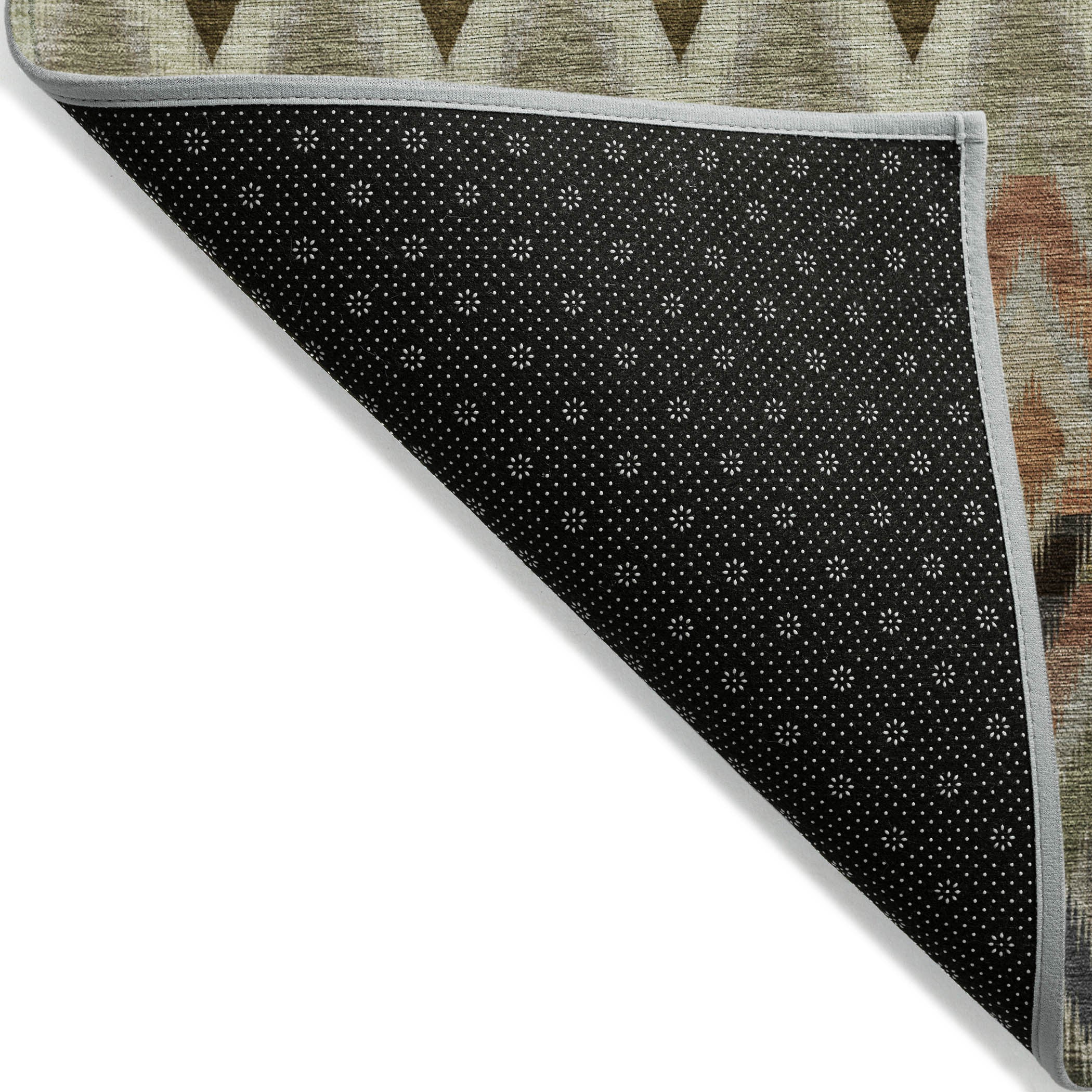 8' X 10' Taupe Olive Green And Beige Southwestern Washable Indoor Outdoor Area Rug - Outdoor
