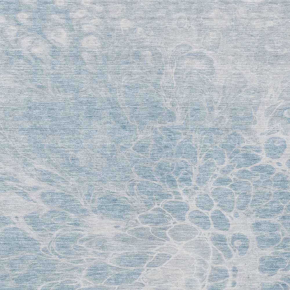 5' X 8' Sky Blue And Denim Blue Abstract Washable Indoor Outdoor Area Rug