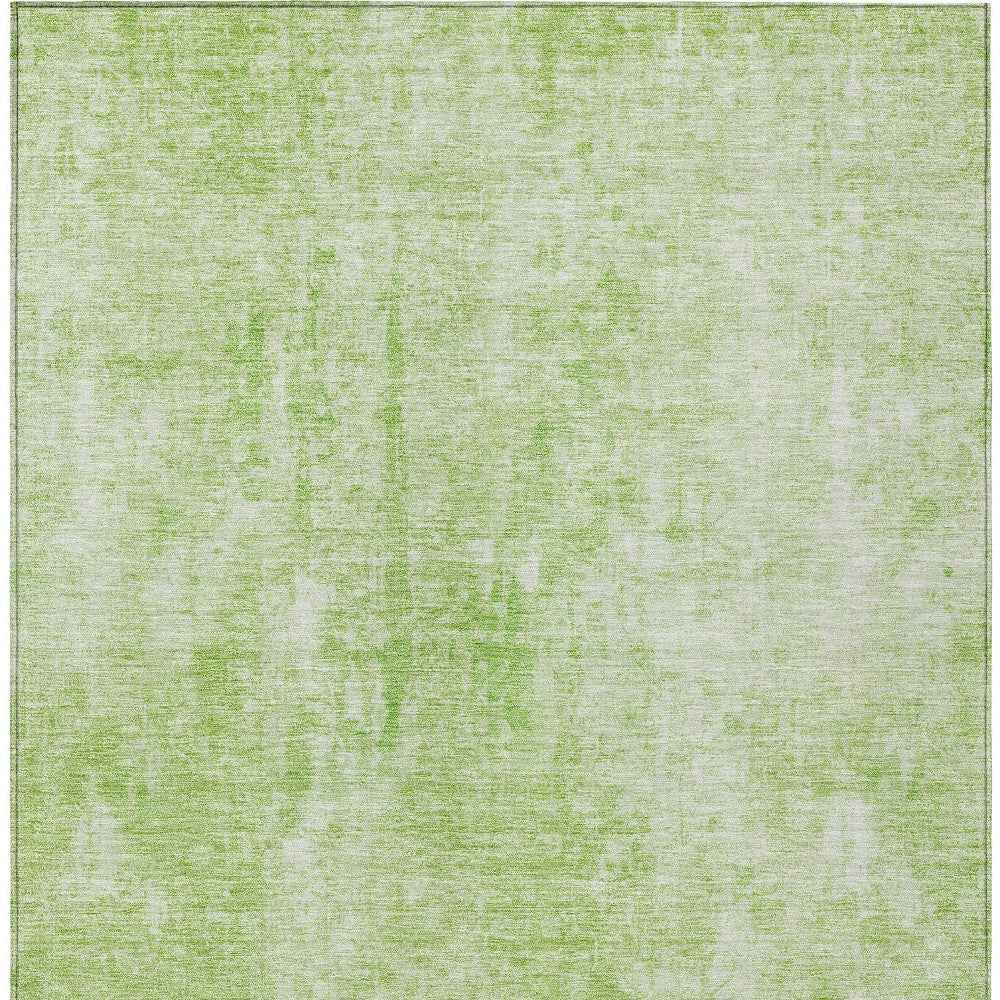 3' X 5' Green And Ivory Abstract Washable Indoor Outdoor Area Rug