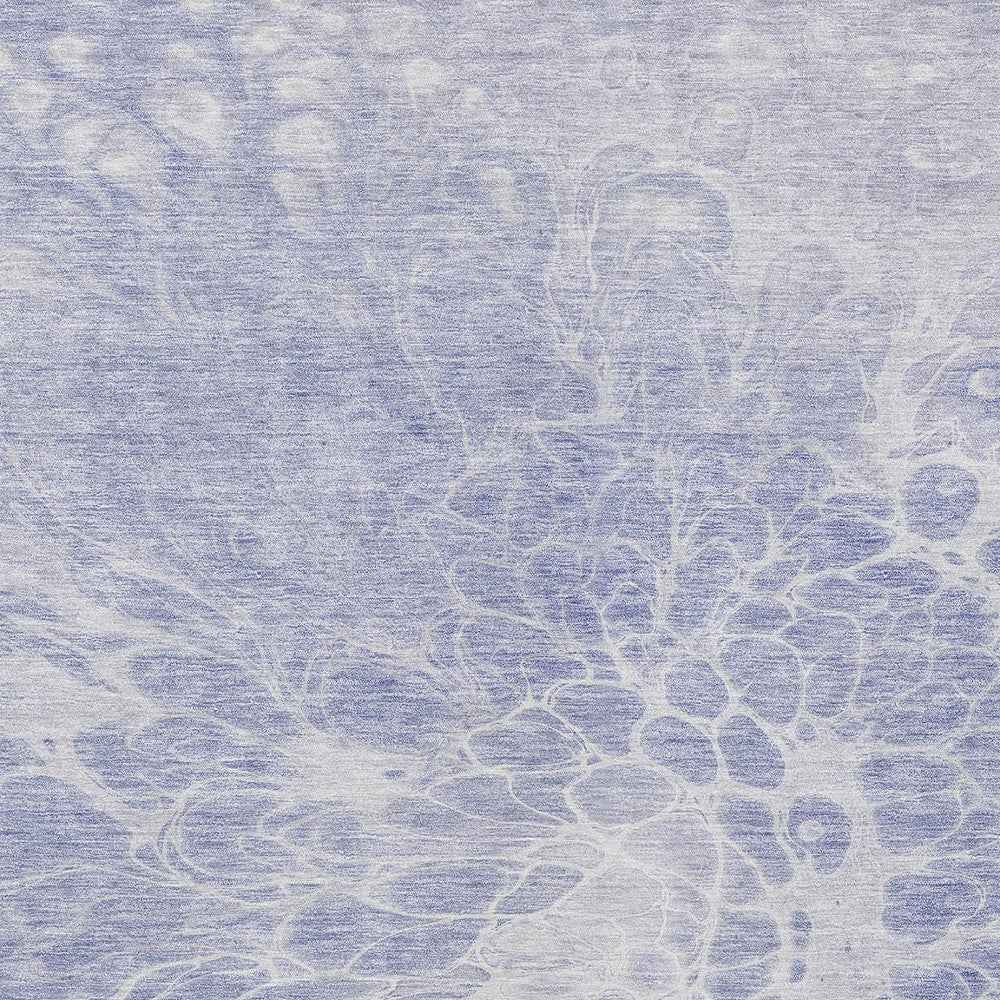 9' X 12' Lavender Ivory And Lilac Abstract Washable Indoor Outdoor Area Rug