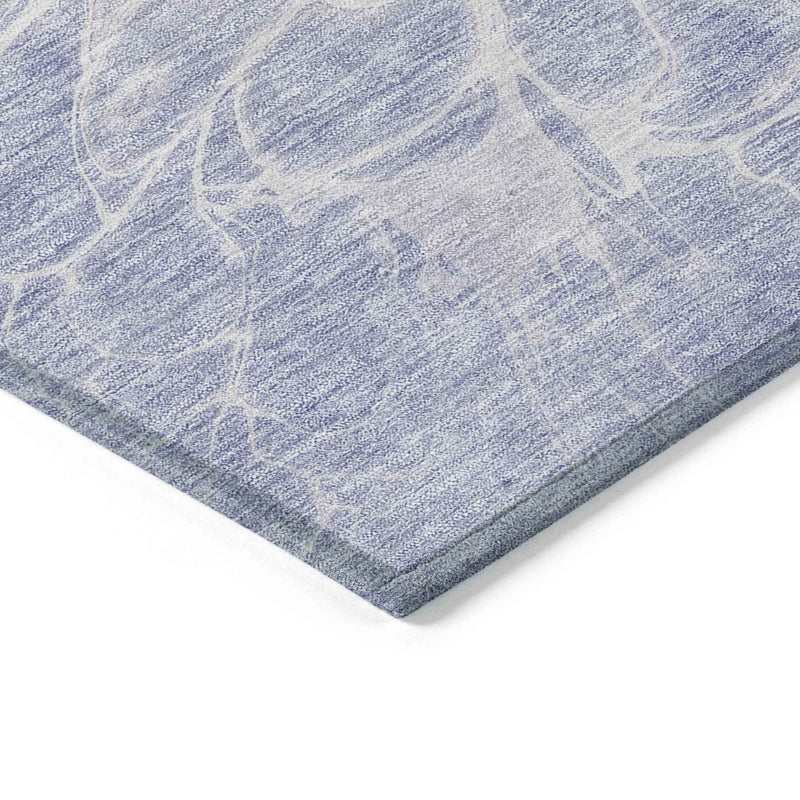 9' X 12' Lavender Ivory And Lilac Abstract Washable Indoor Outdoor Area Rug