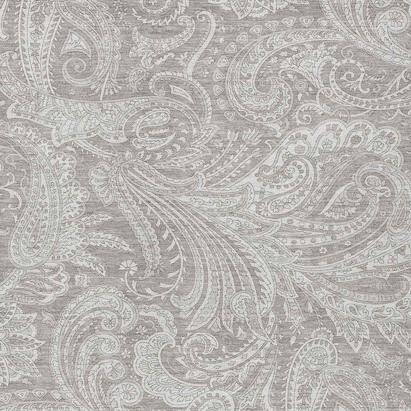 3' X 5' Taupe Beige And Ivory Paisley Washable Indoor Outdoor Area Rug