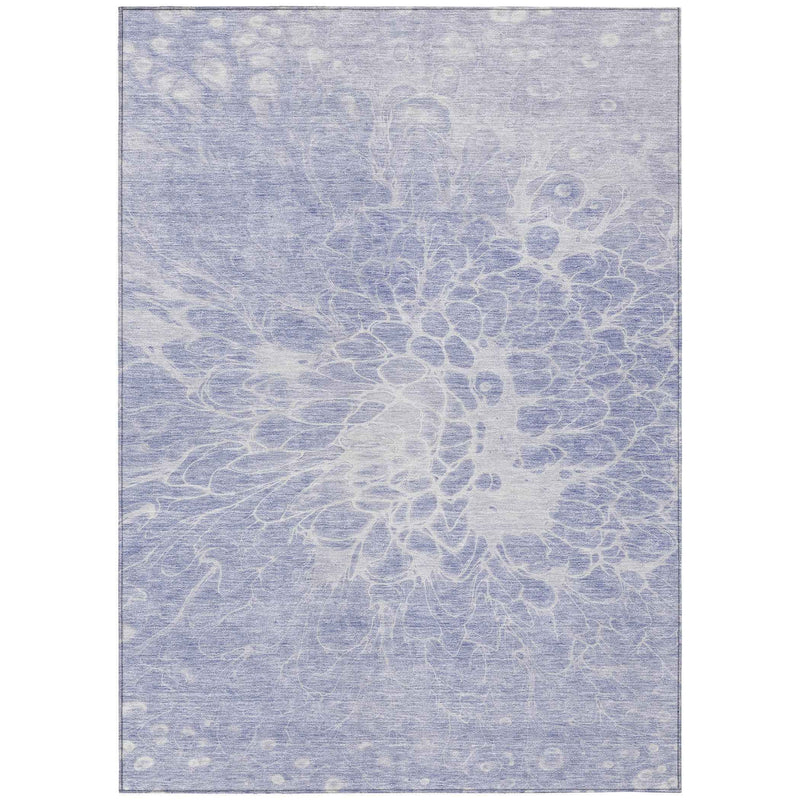 3' X 5' Lavender Ivory And Lilac Abstract Washable Indoor Outdoor Area Rug
