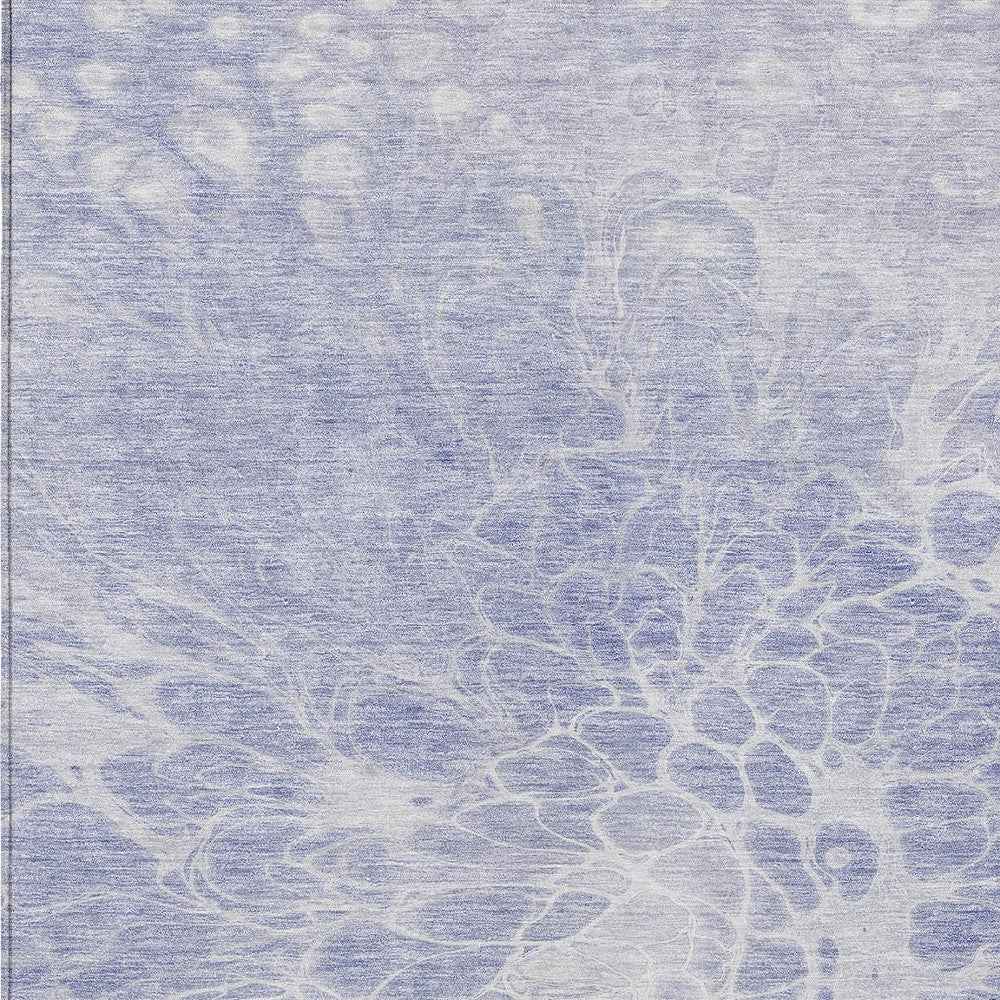 3' X 5' Lavender Ivory And Lilac Abstract Washable Indoor Outdoor Area Rug