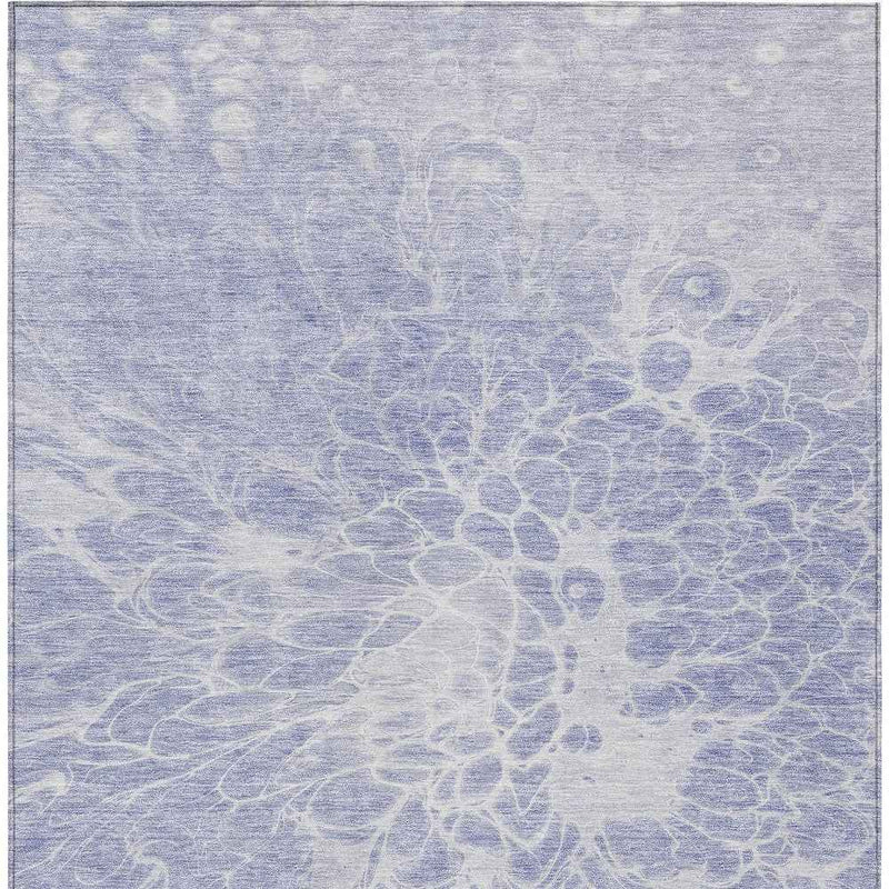 5' X 8' Lavender Ivory And Lilac Abstract Washable Indoor Outdoor Area Rug
