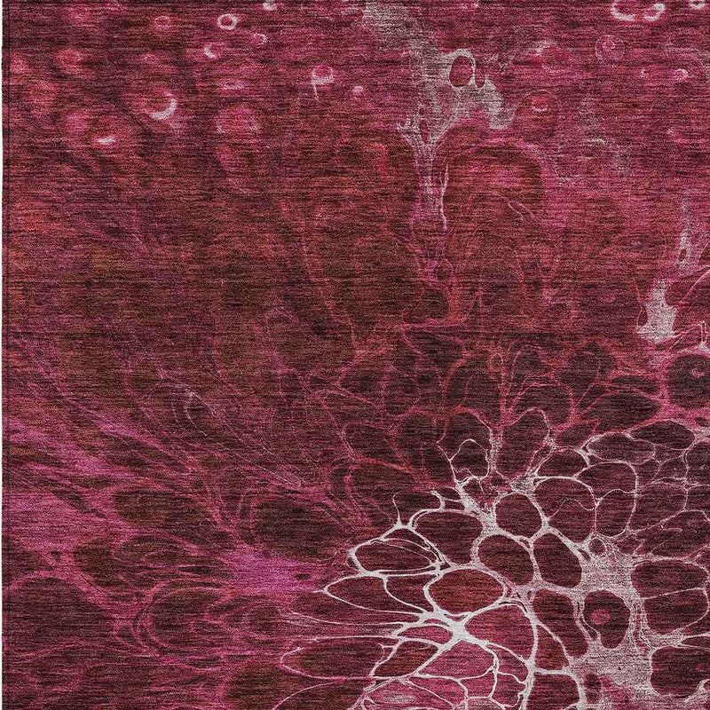 10' X 14' Merlot Blush And Gray Abstract Washable Indoor Outdoor Area Rug
