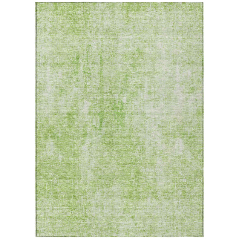 9' X 12' Green And Ivory Abstract Washable Indoor Outdoor Area Rug