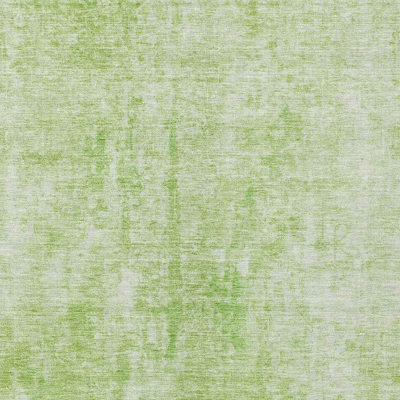 9' X 12' Green And Ivory Abstract Washable Indoor Outdoor Area Rug