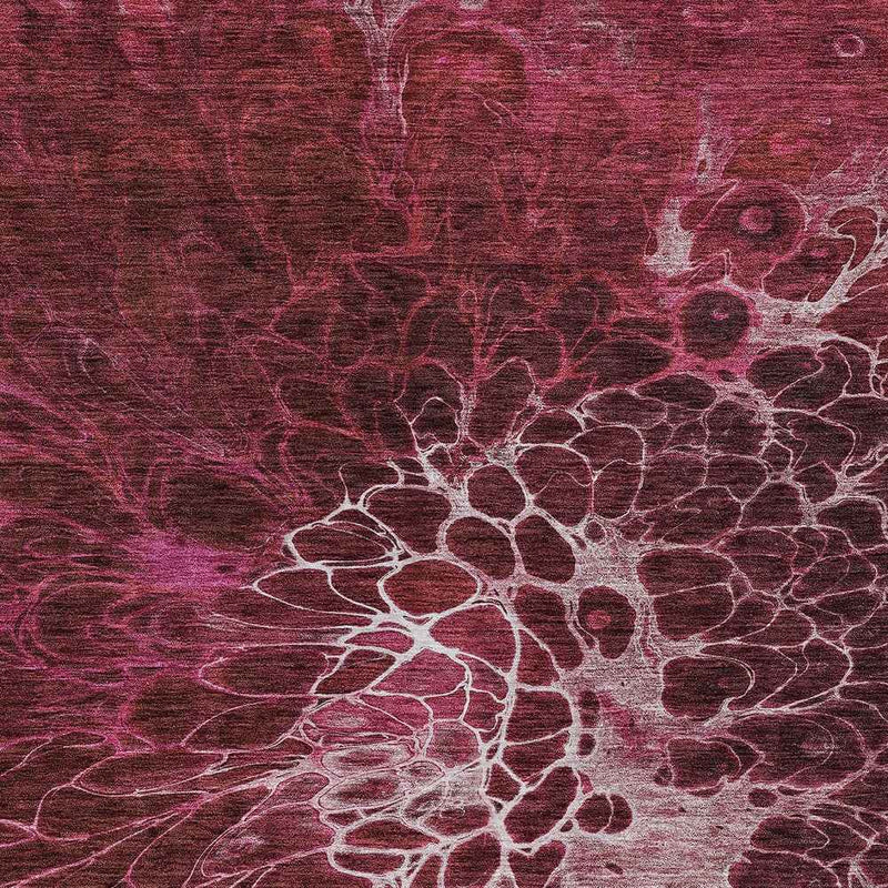 5' X 8' Merlot Blush And Gray Abstract Washable Indoor Outdoor Area Rug