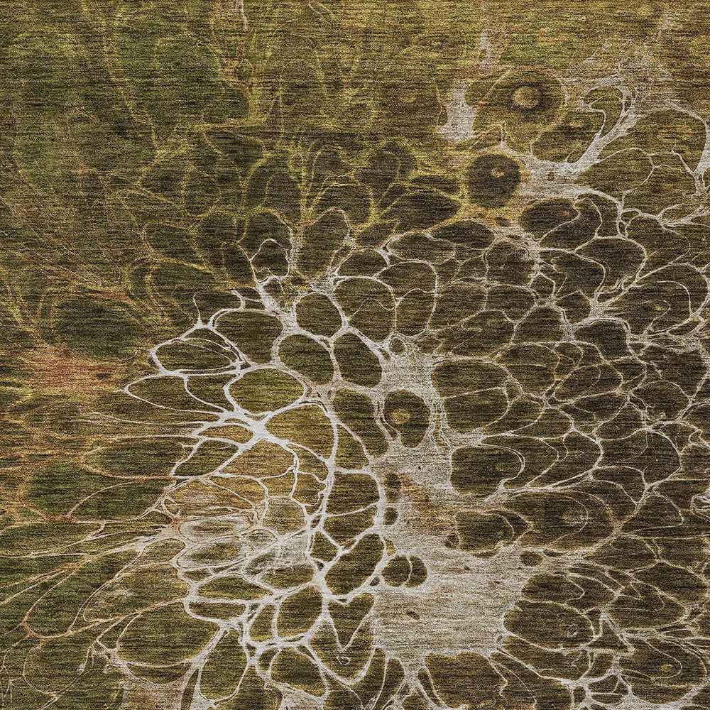 9' X 12' Chocolate And Gray Abstract Washable Indoor Outdoor Area Rug