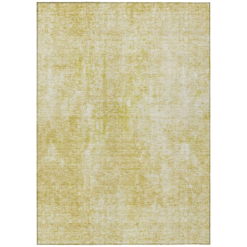 3' X 5' Gold Wheat And Ivory Abstract Washable Indoor Outdoor Area Rug