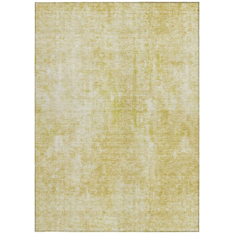 3' X 5' Gold Wheat And Ivory Abstract Washable Indoor Outdoor Area Rug