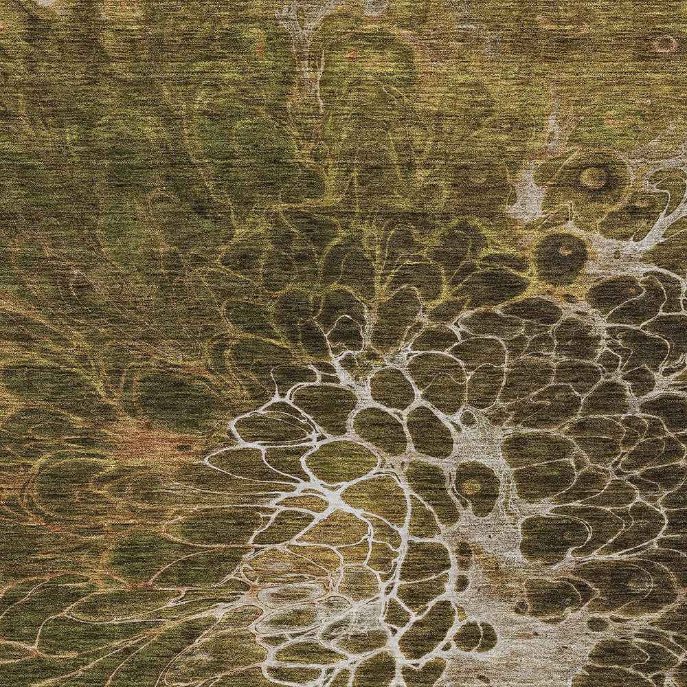 5' X 8' Chocolate And Gray Abstract Washable Indoor Outdoor Area Rug