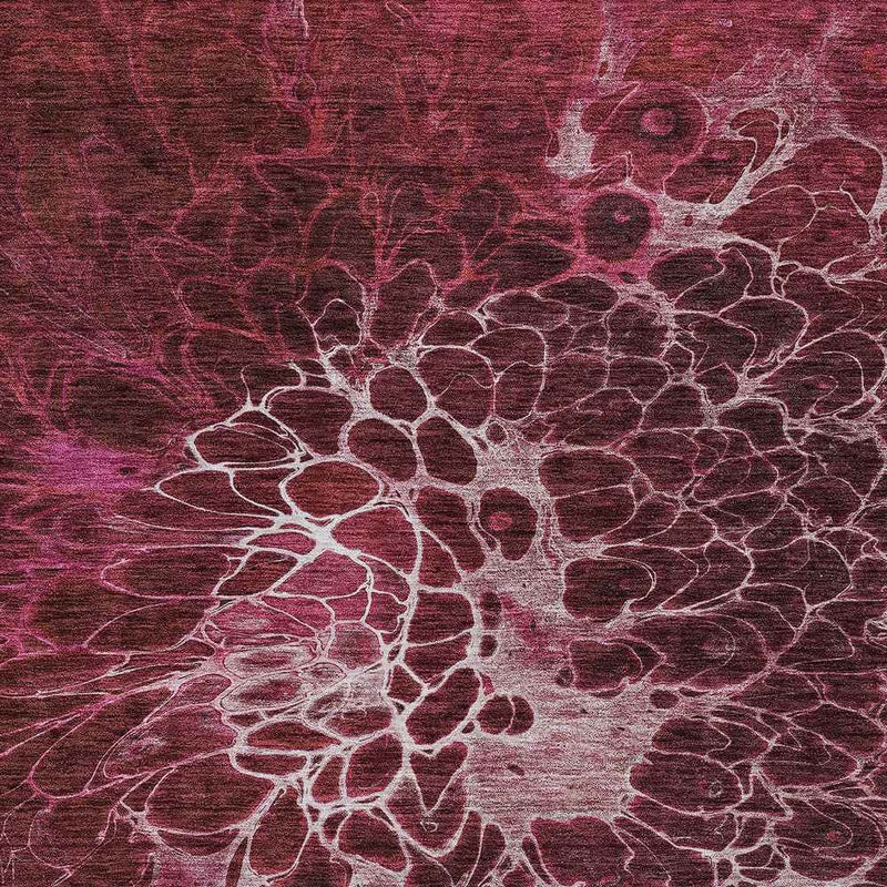 8' X 10' Merlot Blush And Gray Abstract Washable Indoor Outdoor Area Rug