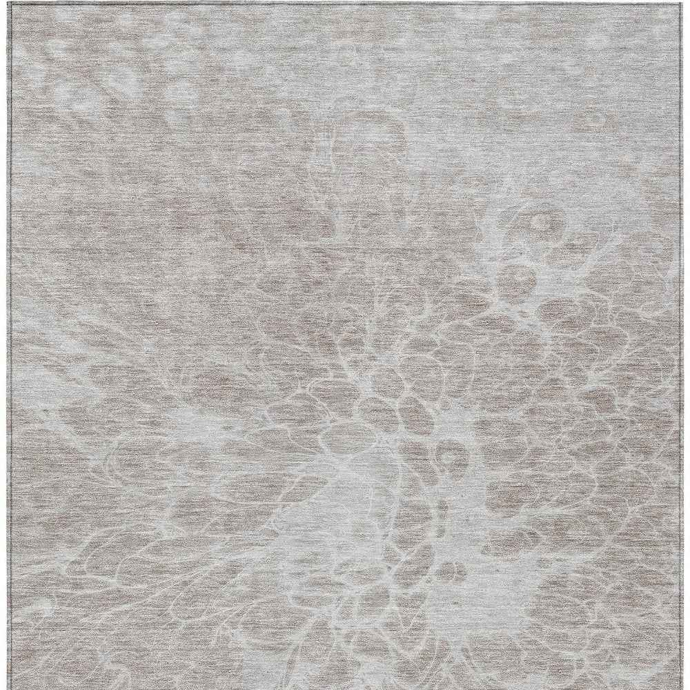 3' X 5' Taupe Beige And Ivory Abstract Washable Indoor Outdoor Area Rug