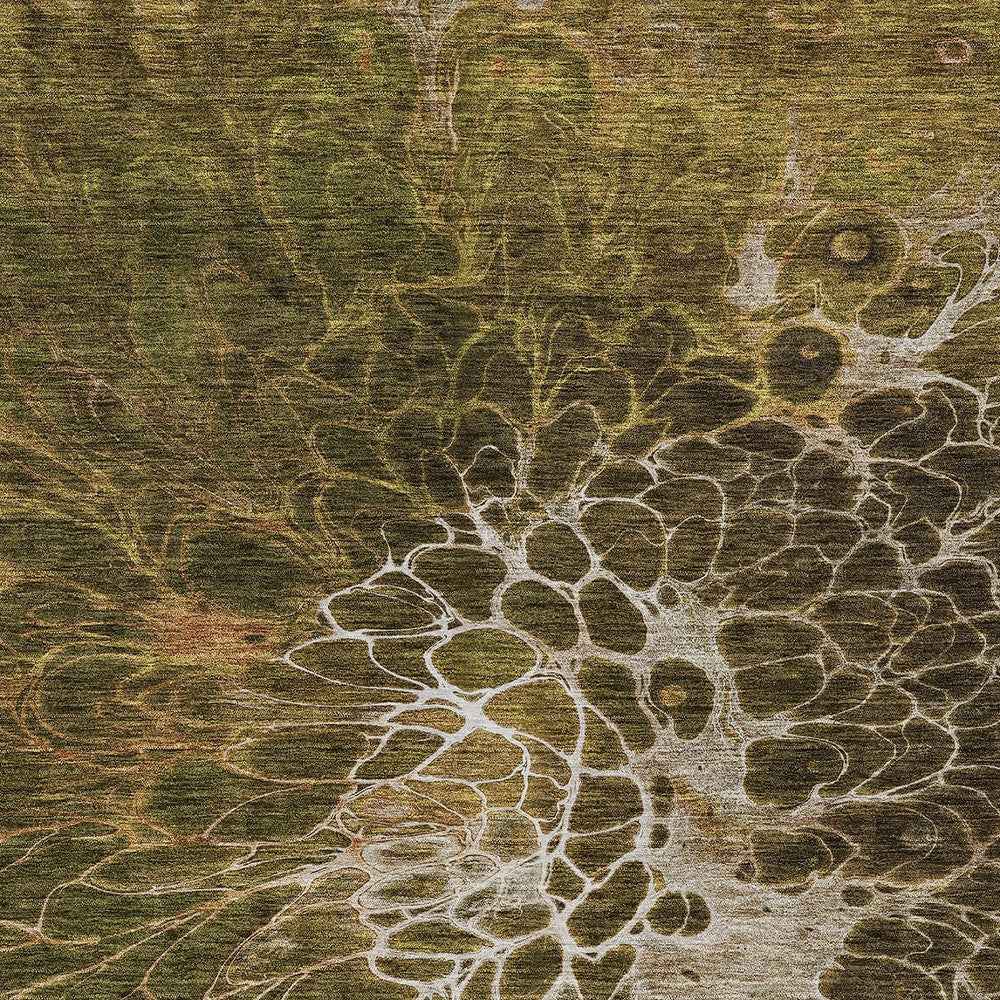 8' X 10' Chocolate And Gray Abstract Washable Indoor Outdoor Area Rug