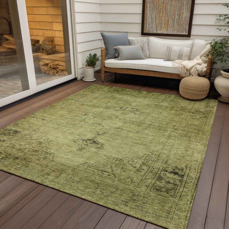 9' X 12' Khaki Brown And Taupe Oriental Washable Indoor Outdoor Area Rug