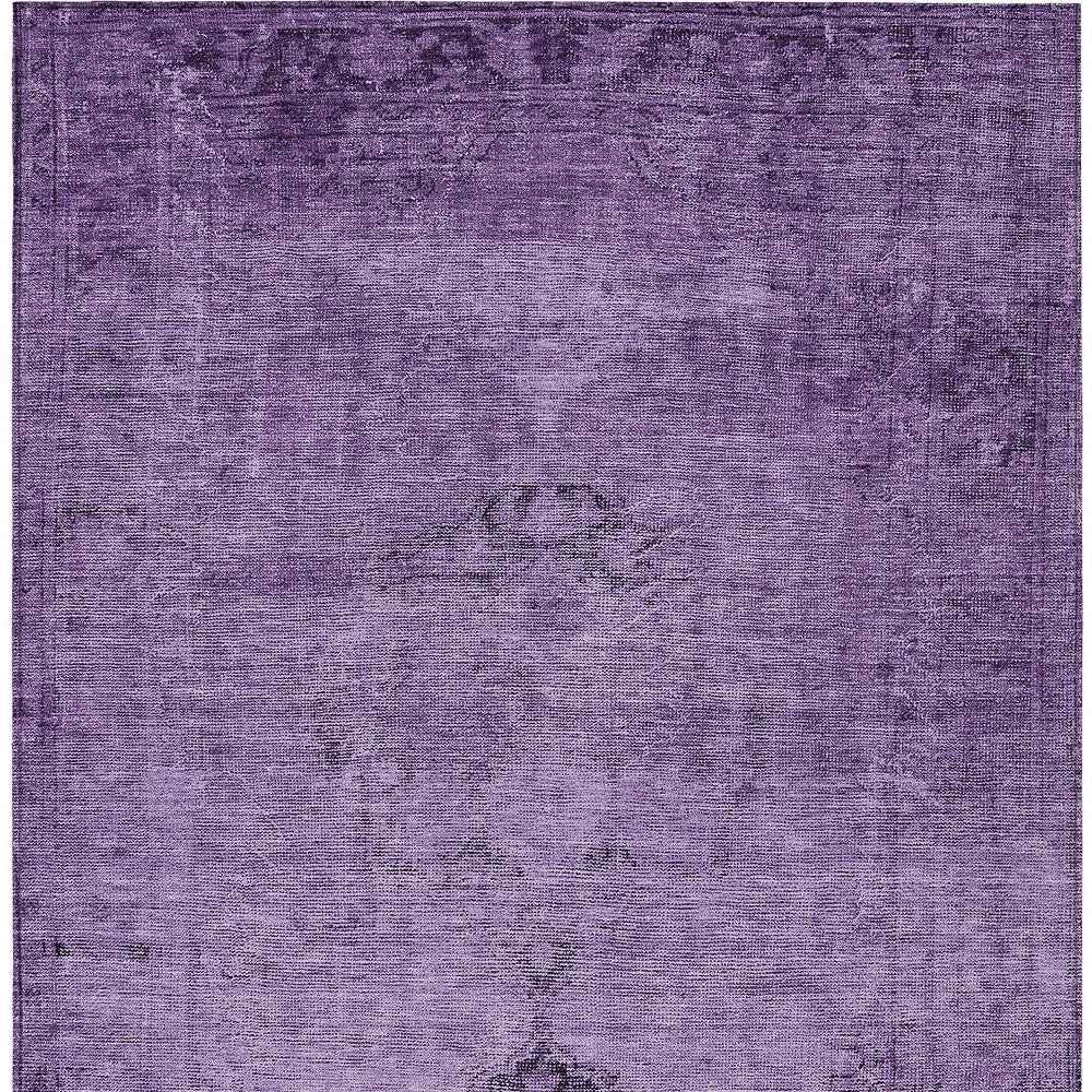 5' X 8' Purple Eggplant And Lavender Oriental Washable Indoor Outdoor Area Rug