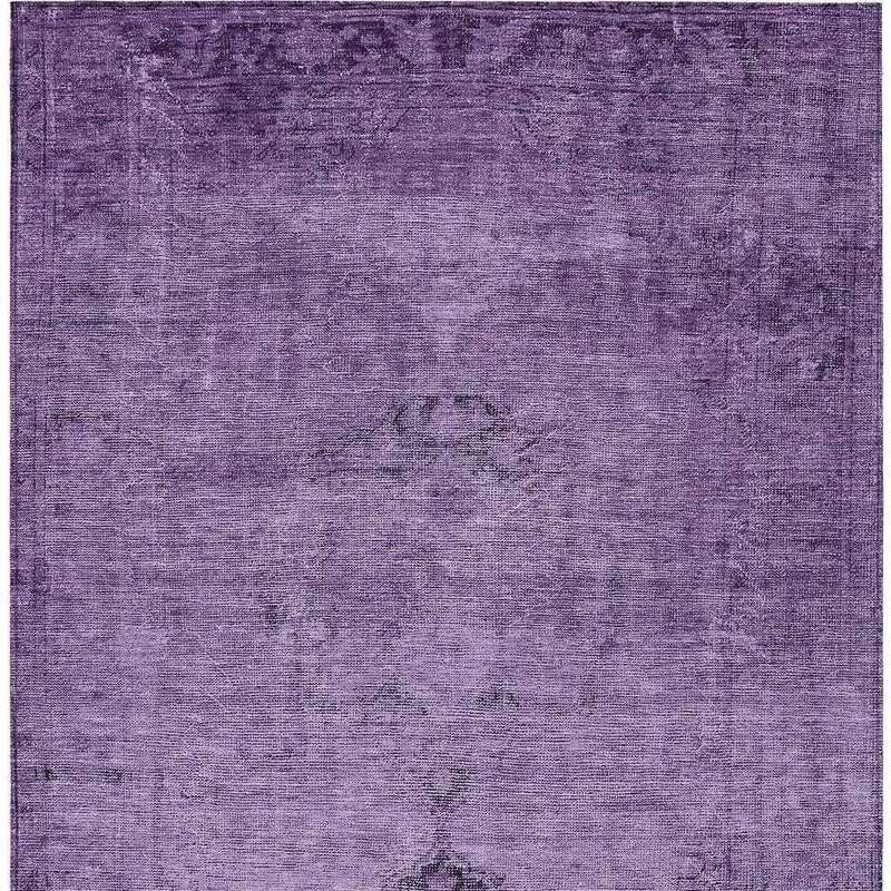 5' X 8' Purple Eggplant And Lavender Oriental Washable Indoor Outdoor Area Rug