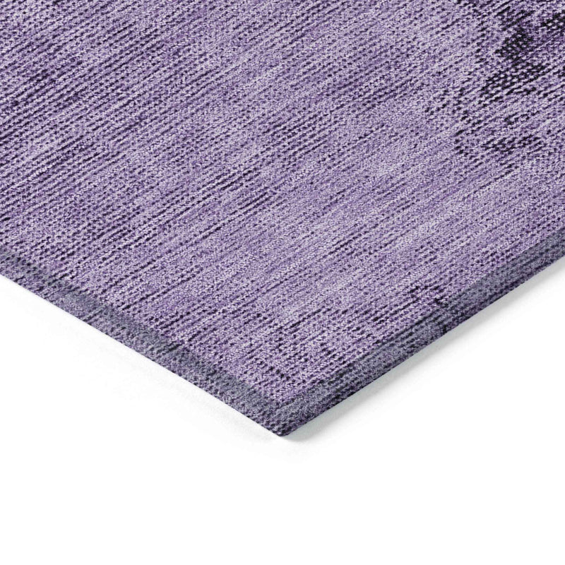 5' X 8' Purple Eggplant And Lavender Oriental Washable Indoor Outdoor Area Rug