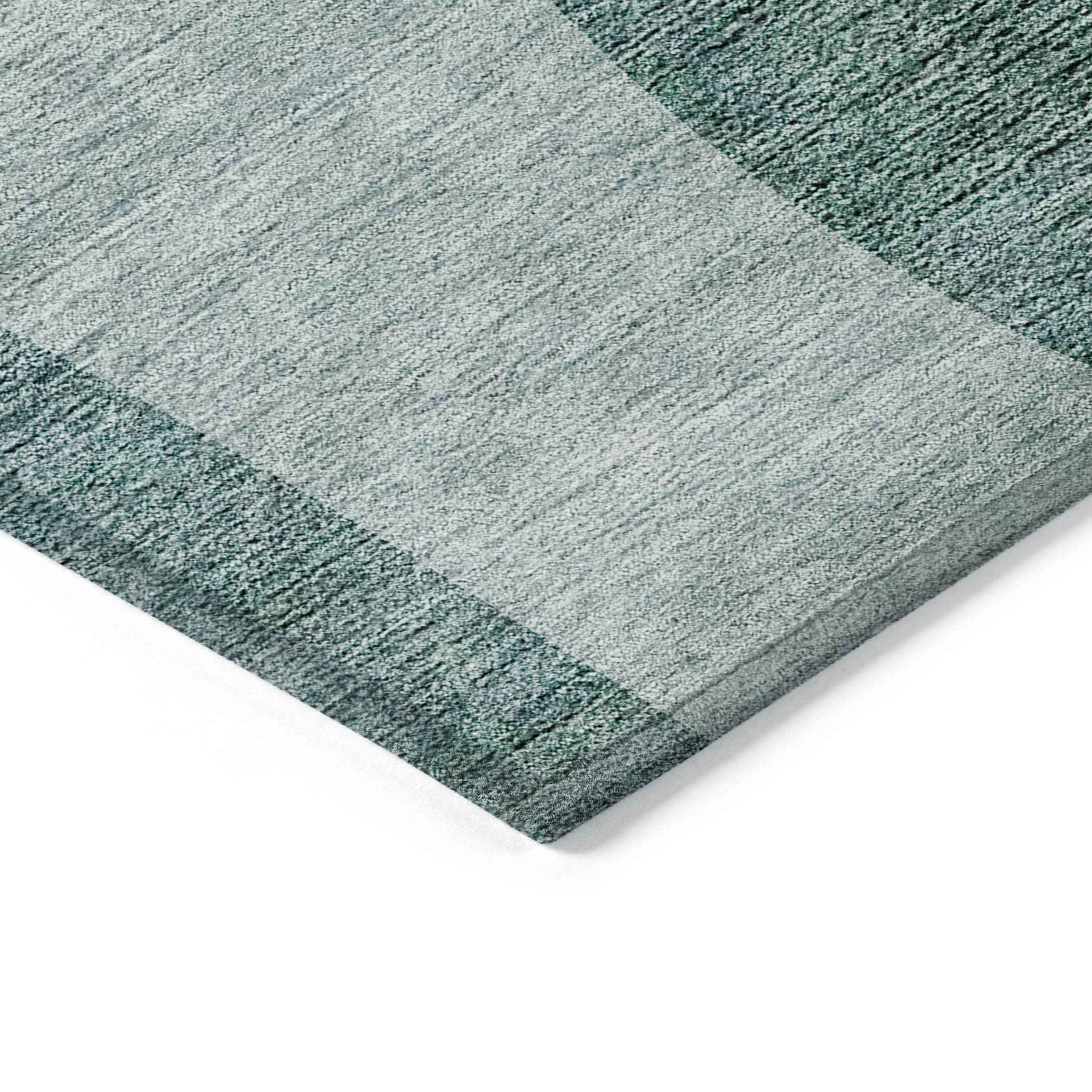 8' X 10' Green And Sage Abstract Washable Indoor Outdoor Area Rug