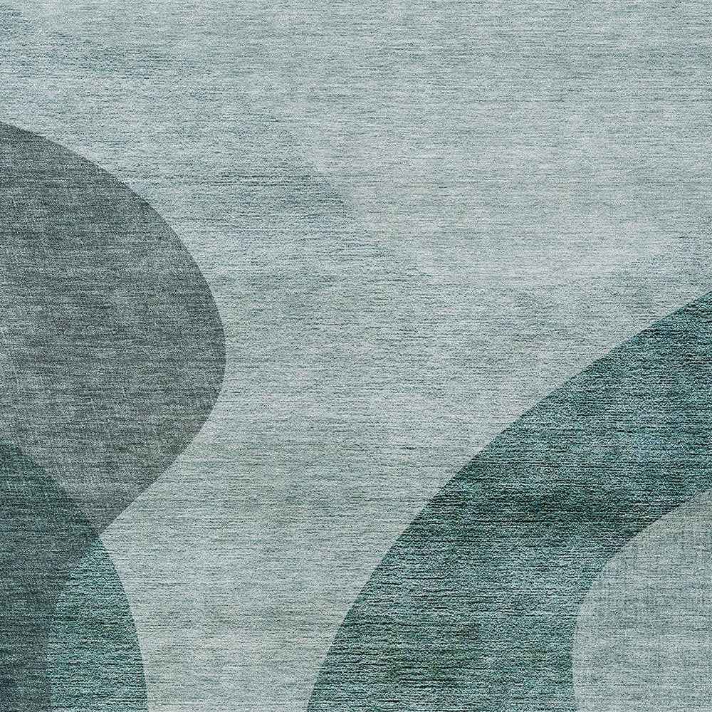 8' X 10' Green And Sage Abstract Washable Indoor Outdoor Area Rug