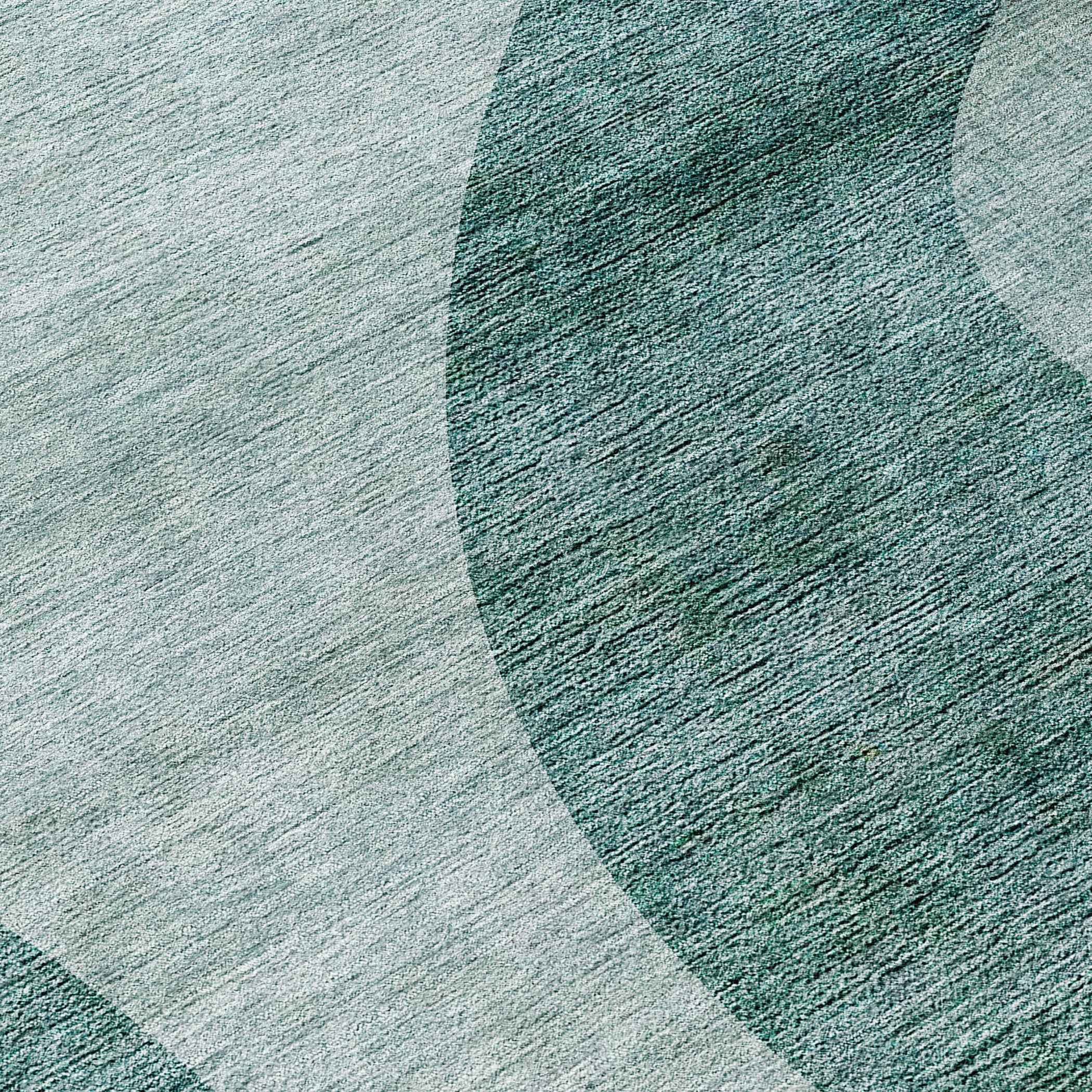 8' Green And Sage Round Abstract Washable Indoor Outdoor Area Rug