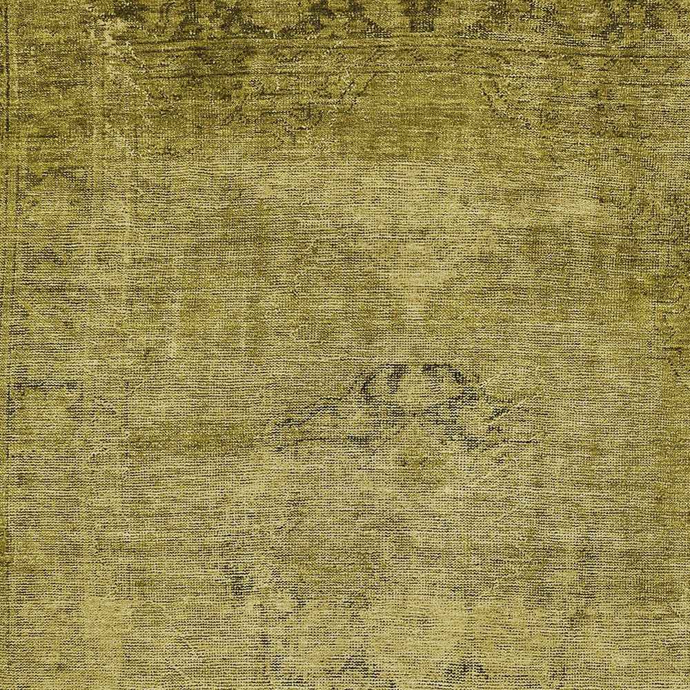 9' X 12' Gold Brown And Wheat Oriental Washable Indoor Outdoor Area Rug
