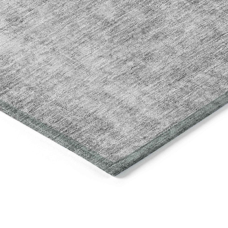 8' X 10' Gray Silver And Charcoal Abstract Washable Indoor Outdoor Area Rug