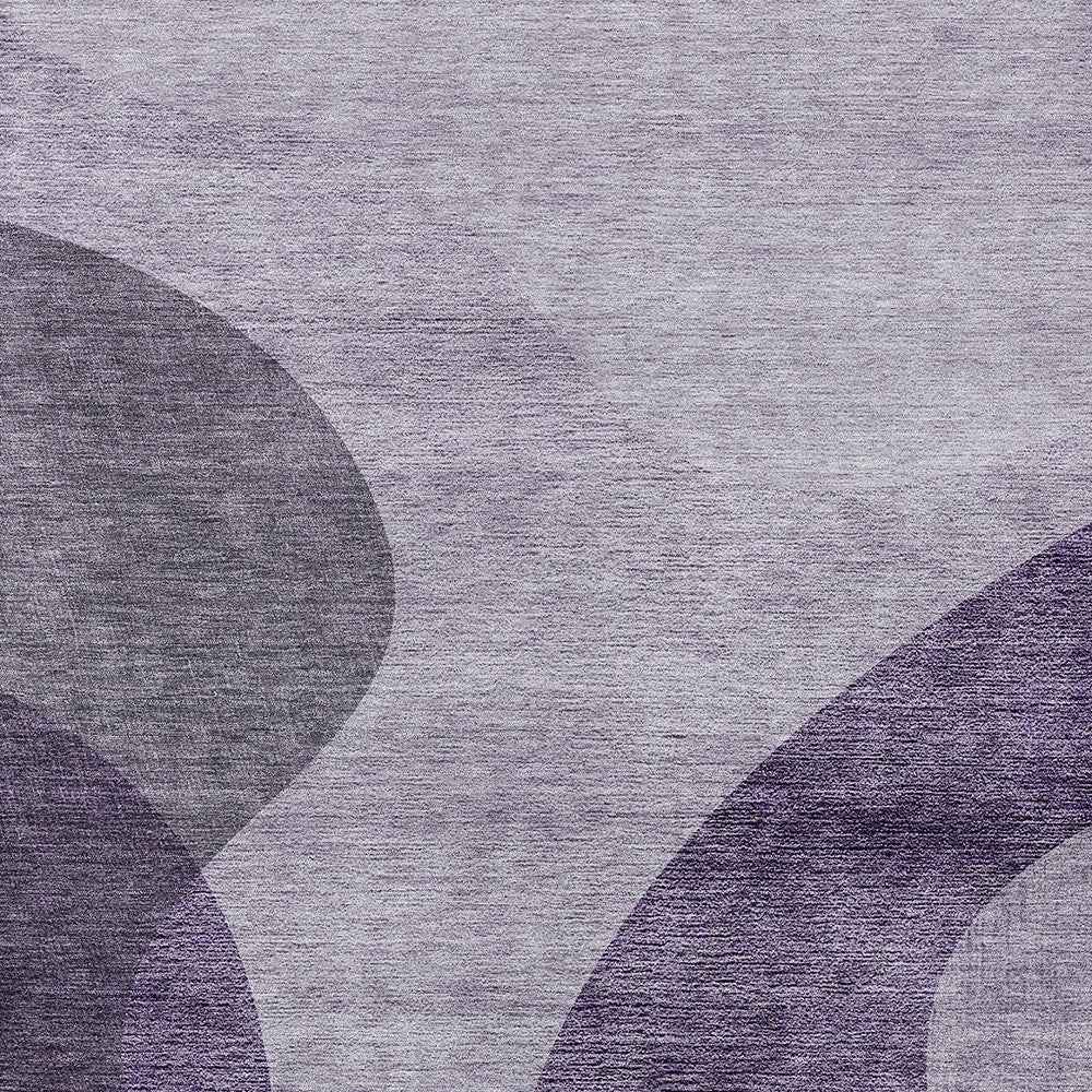 8' X 10' Purple Lavender And Eggplant Abstract Washable Indoor Outdoor Area Rug