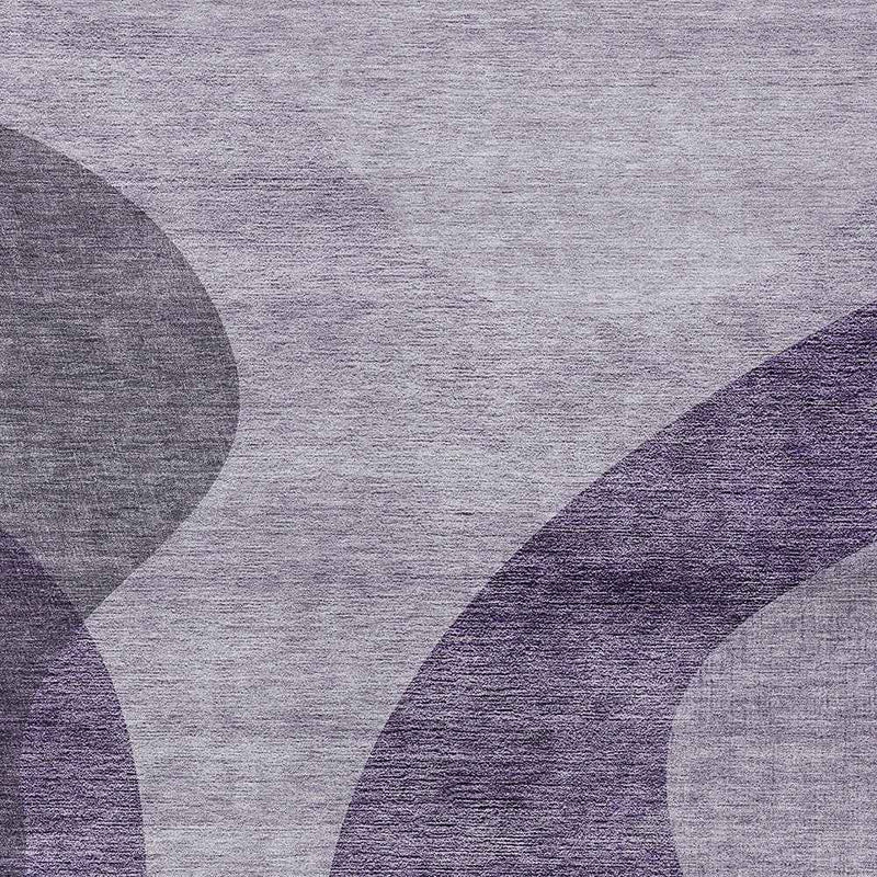 3' X 5' Purple Lavender And Eggplant Abstract Washable Indoor Outdoor Area Rug