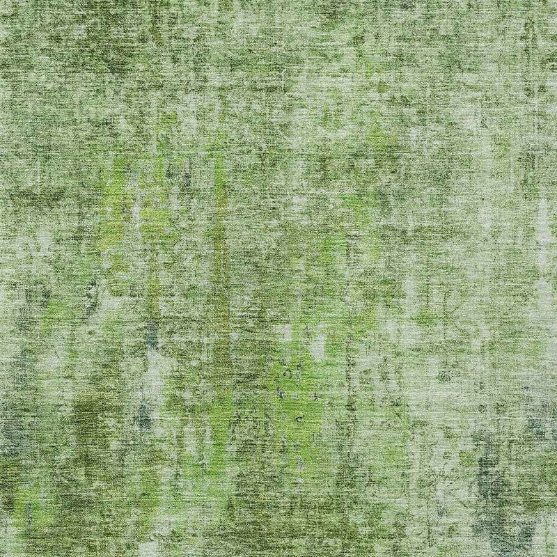 5' X 8' Olive Green And Artichoke Green Abstract Washable Indoor Outdoor Area Rug
