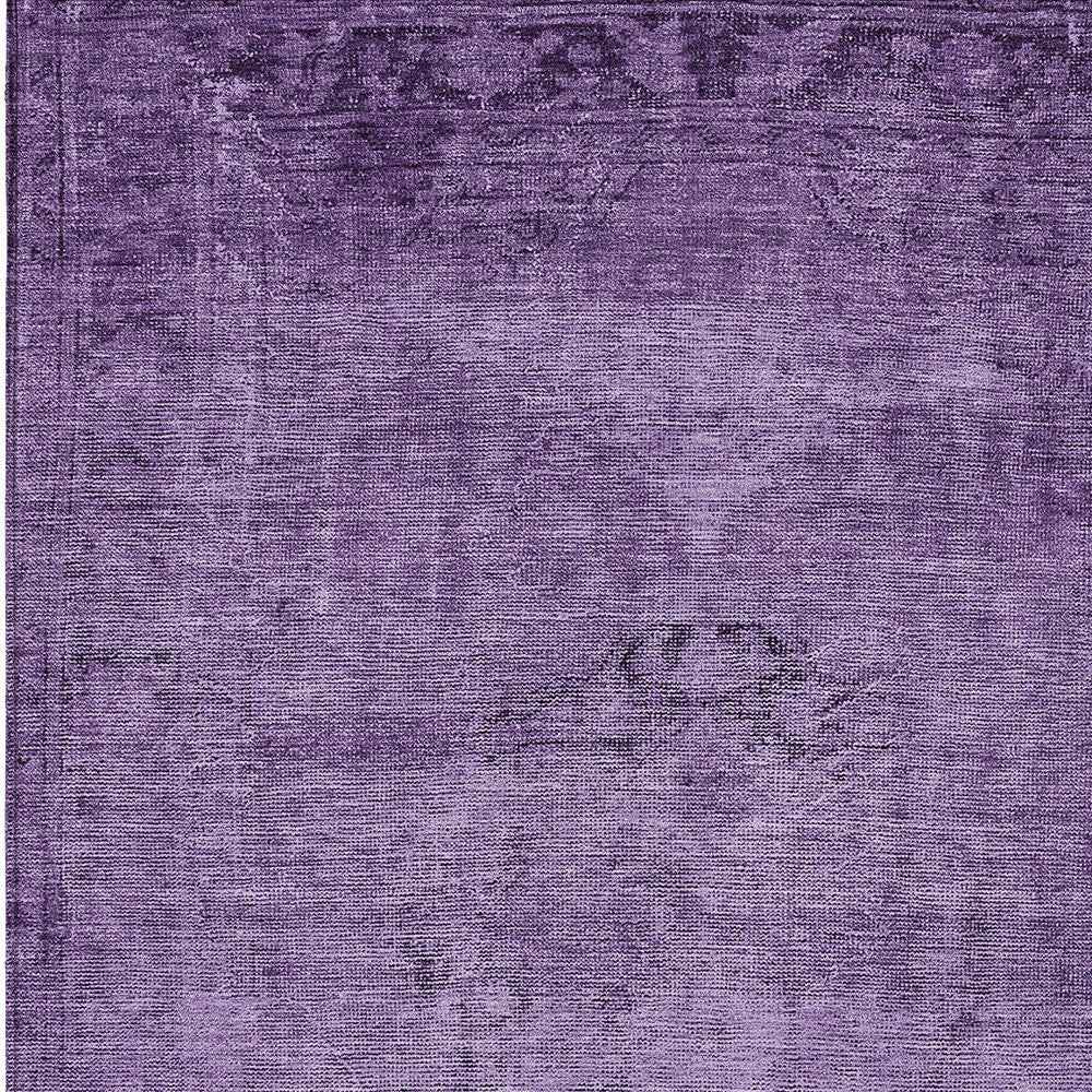10' X 14' Purple Eggplant And Lavender Oriental Washable Indoor Outdoor Area Rug