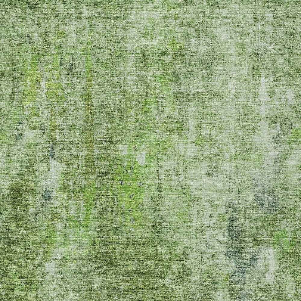 3' X 5' Olive Green And Artichoke Green Abstract Washable Indoor Outdoor Area Rug