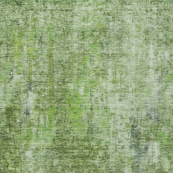 3' X 5' Olive Green And Artichoke Green Abstract Washable Indoor Outdoor Area Rug