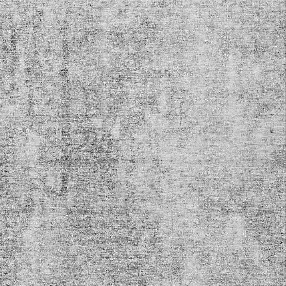 9' X 12' Gray Silver And Charcoal Abstract Washable Indoor Outdoor Area Rug