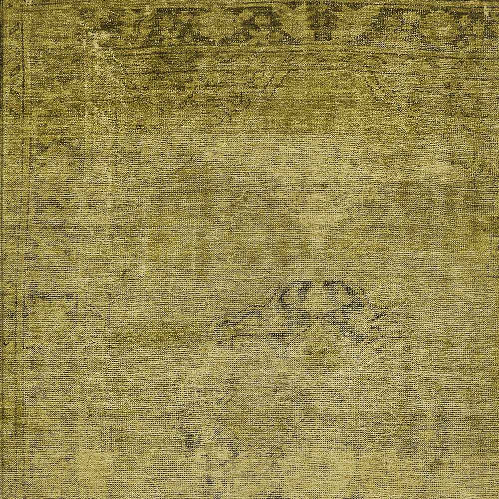 10' X 14' Gold Brown And Wheat Oriental Washable Indoor Outdoor Area Rug