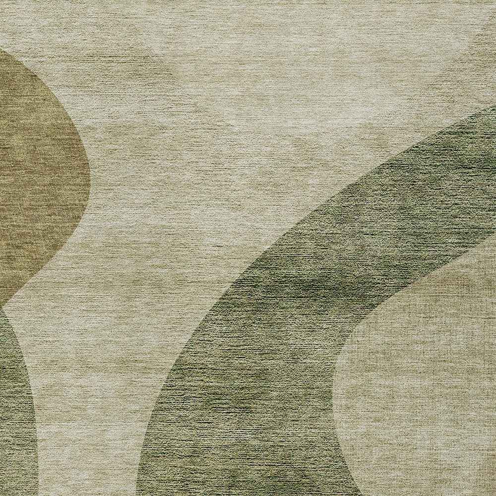 8' X 10' Beige And Chocolate Abstract Washable Indoor Outdoor Area Rug